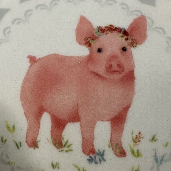 Pioneer Woman Stoneware Coasters Set of 4, Pig/Cowboy Hat/Cow/Boots Country/Farm - Picture 3 of 12